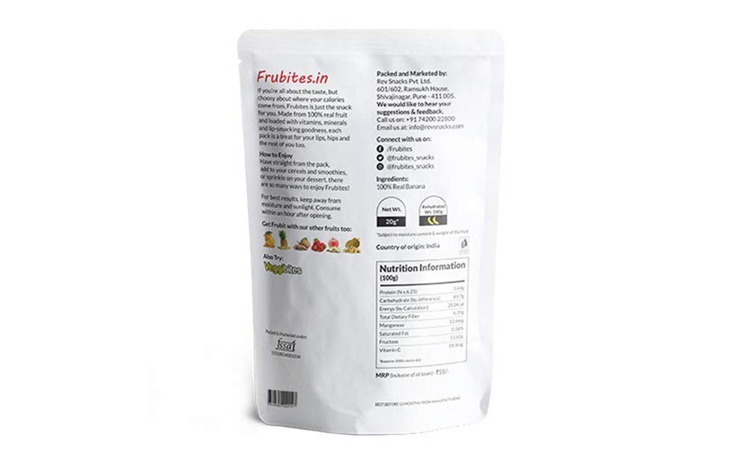 Frubites Dried Banana    Pack  20 grams